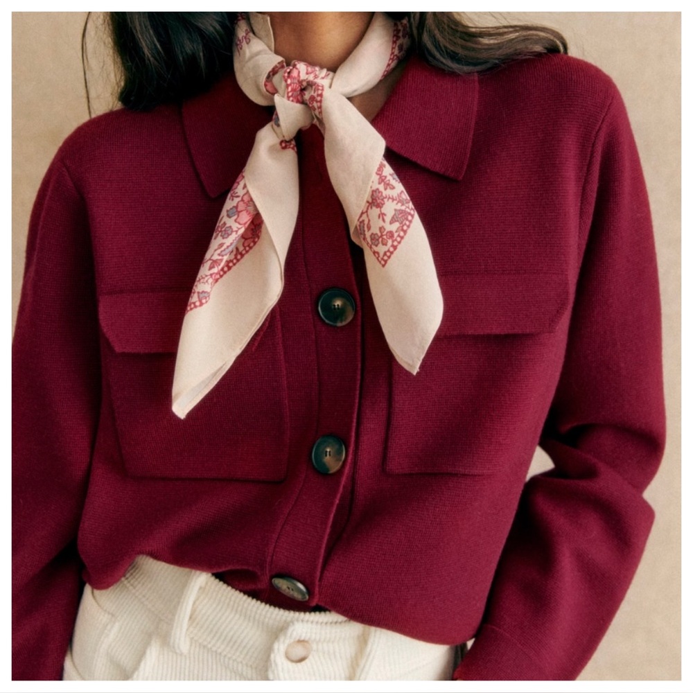 Sezane Betty Cardigan Garnet - Size XXL